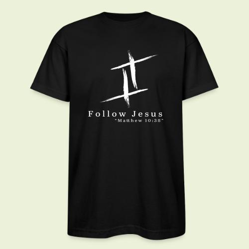 Follow Jesus (White Letters) - Bayside Unisex Heavyweight USA Made T-Shirt