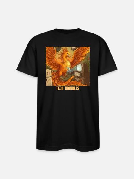 Phoenix's Voice Command Mishap - Bayside Unisex Heavyweight USA Made T-Shirt - black