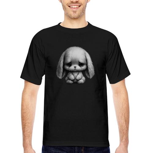 Sad Puppy Meme with Puppy Standing - Bayside Unisex Heavyweight USA Made T-Shirt