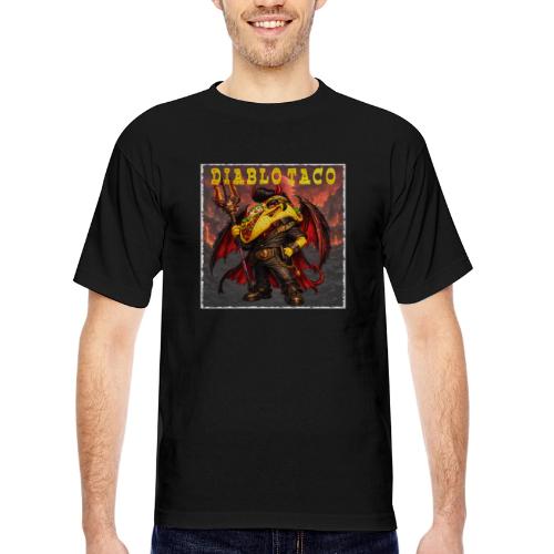 The Diablo Taco Spicy Demon Character - Bayside Unisex Heavyweight USA Made T-Shirt
