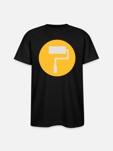 Paint Roller Symbol - Bayside Unisex Heavyweight USA Made T-Shirt - black