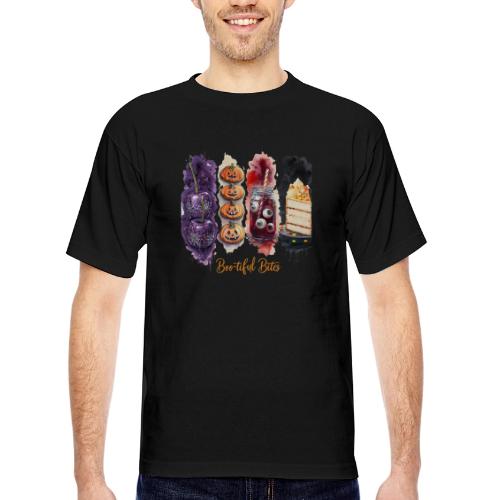 Spooky Cute Halloween Treats Art - Bayside Unisex Heavyweight USA Made T-Shirt