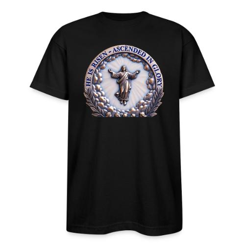 He Is Risen Ascended In Glory T Shirt, Gift - Bayside Unisex Heavyweight USA Made T-Shirt