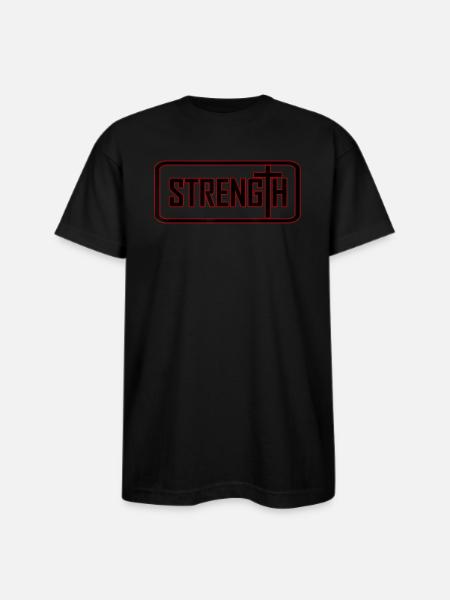 Christian Religious Clothing Strength - Bayside Unisex Heavyweight USA Made T-Shirt - black