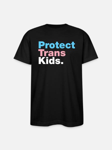 Protect Trans Kids - Bayside Unisex Heavyweight USA Made T-Shirt - black