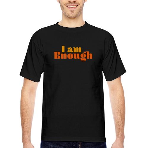 I Am Enough – Self-Love Affirmation Typography - Bayside Unisex Heavyweight USA Made T-Shirt