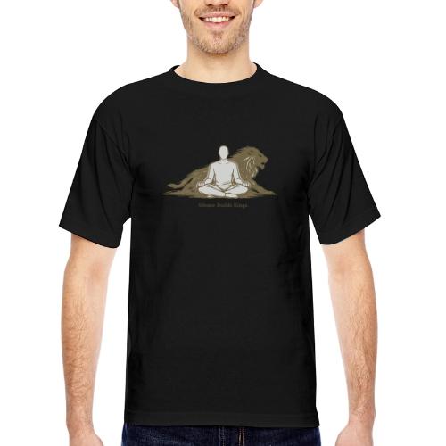 Silence Builds Kings Meditation Lion - Bayside Unisex Heavyweight USA Made T-Shirt