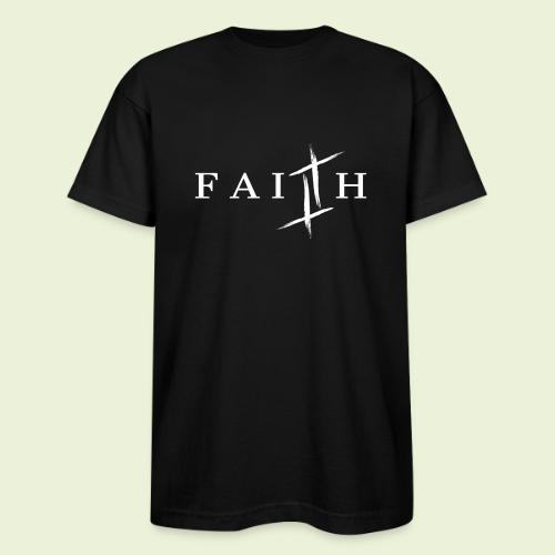 Faith White Letters - Bayside Unisex Heavyweight USA Made T-Shirt