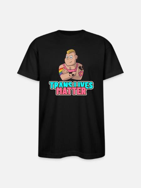 Trans Lives Matter - Bayside Unisex Heavyweight USA Made T-Shirt - black