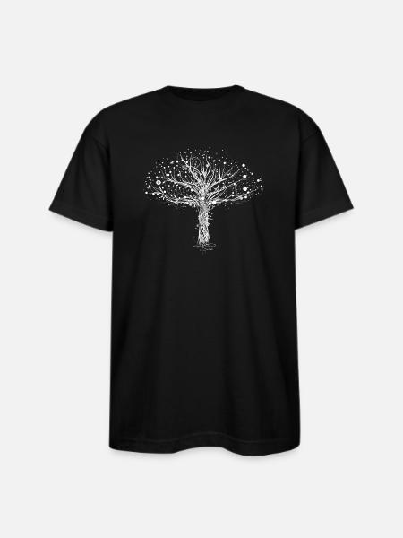 A white tree - Bayside Unisex Heavyweight USA Made T-Shirt - black