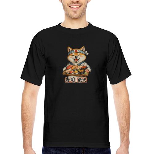 Funny Shiba Inu Sushi Kawaii Dog Tee - Bayside Unisex Heavyweight USA Made T-Shirt