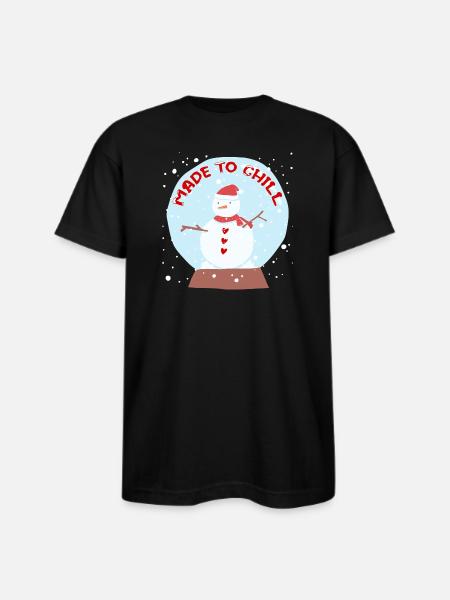Snowman - Bayside Unisex Heavyweight USA Made T-Shirt - black