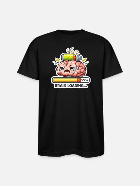 Brain Battery Loading - Bayside Unisex Heavyweight USA Made T-Shirt - black