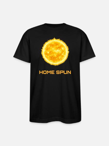 Sunburst Home Spun Solar T-shirt - Bayside Unisex Heavyweight USA Made T-Shirt - black