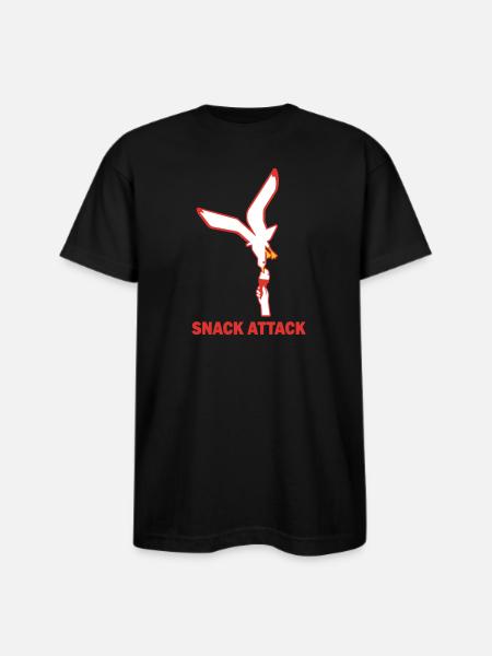 Snack Attack Seagull Ice Cream - Bayside Unisex Heavyweight USA Made T-Shirt - black