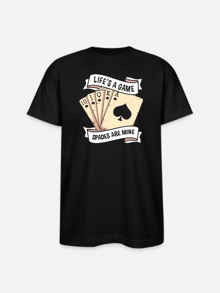 Spades Casino Card Game - Bayside Unisex Heavyweight USA Made T-Shirt - black