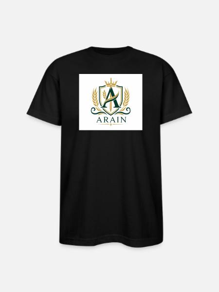 Arain Pride - Premium Punjabi Heritage Graphic - Bayside Unisex Heavyweight USA Made T-Shirt - black