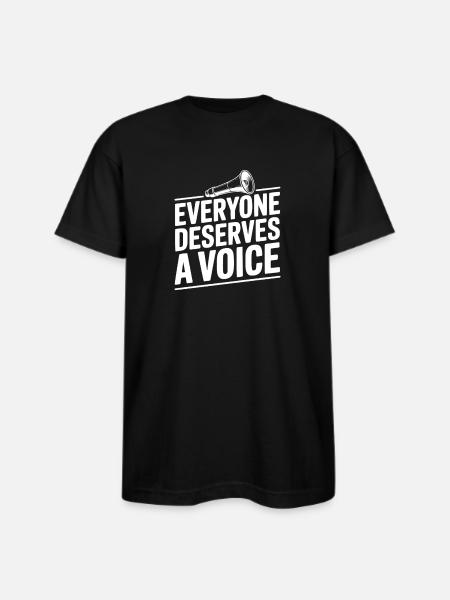 Everyone Deserves a Voice - Bayside Unisex Heavyweight USA Made T-Shirt - black