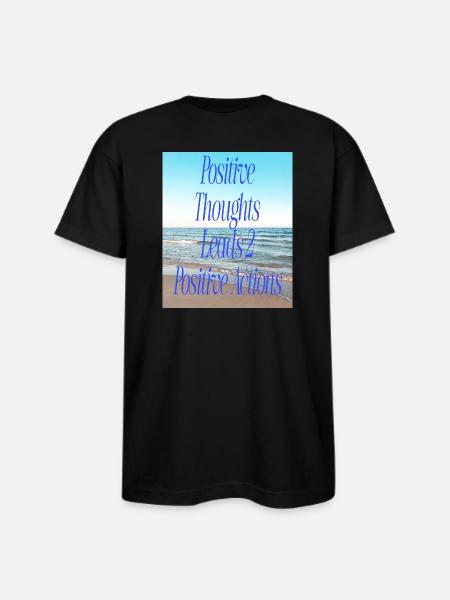 Positive Thoughts, Positive Actions - Bayside Unisex Heavyweight USA Made T-Shirt - black