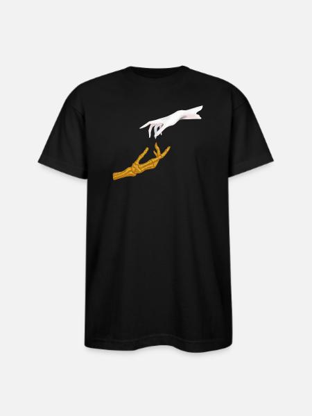Glittering Hand Connection - Bayside Unisex Heavyweight USA Made T-Shirt - black