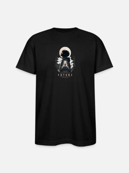 Future Stairway Vision - Bayside Unisex Heavyweight USA Made T-Shirt - black