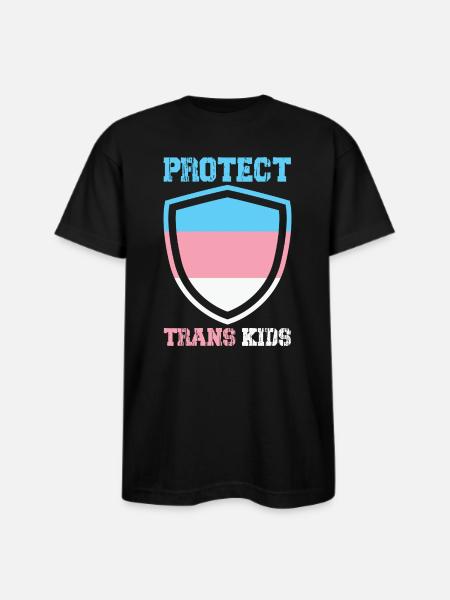 Protect Trans Kids - Bayside Unisex Heavyweight USA Made T-Shirt - black