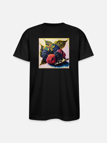 Berries - Bayside Unisex Heavyweight USA Made T-Shirt - black