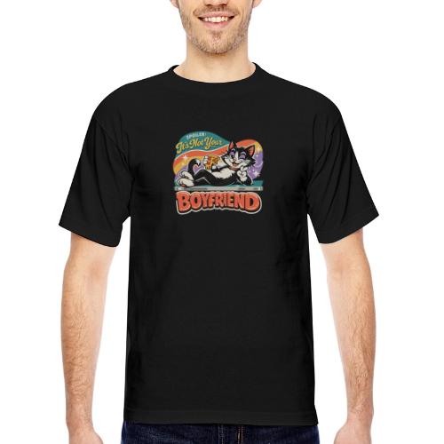 Sassy Cat Pride Pizza Retro Comic - Bayside Unisex Heavyweight USA Made T-Shirt