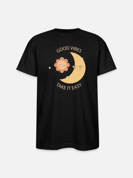 Take it easy summer - Bayside Unisex Heavyweight USA Made T-Shirt - black