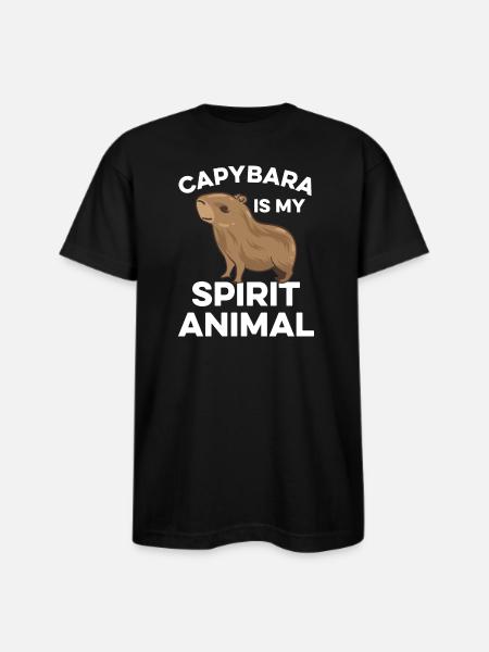 Capybara zoo animal design - Bayside Unisex Heavyweight USA Made T-Shirt - black