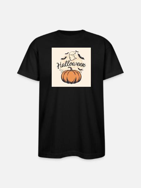 Moonlit Pumpkin Halloween - Bayside Unisex Heavyweight USA Made T-Shirt - black