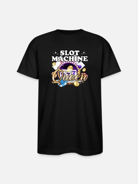Slot Machine Queen - Bayside Unisex Heavyweight USA Made T-Shirt - black