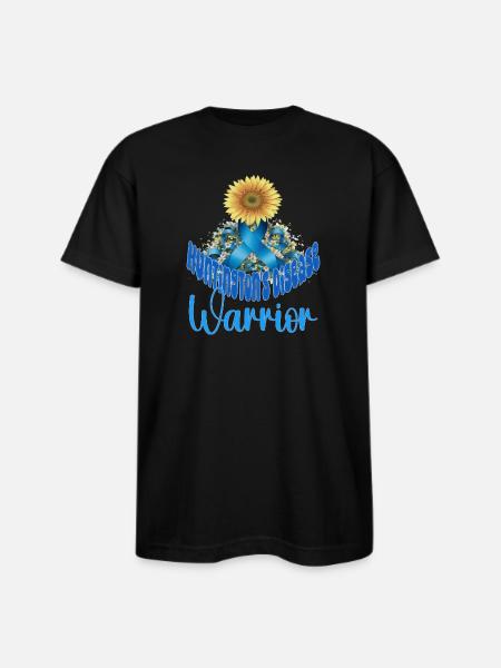 Huntington's disease awareness sunflower - Bayside Unisex Heavyweight USA Made T-Shirt - black