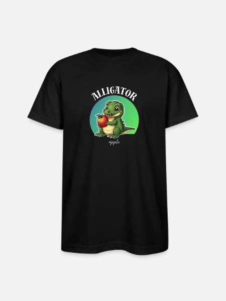 Alligator Apple Cute - Bayside Unisex Heavyweight USA Made T-Shirt - black