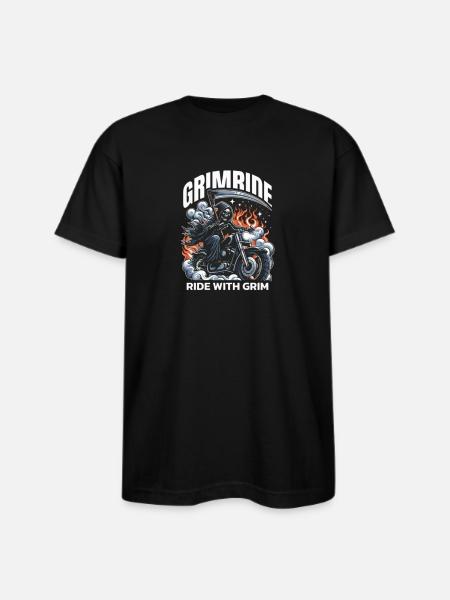 Customizable Grim Ride - Bayside Unisex Heavyweight USA Made T-Shirt - black