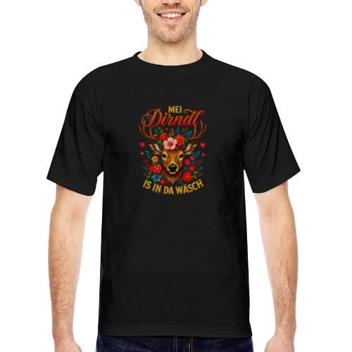 Mei Dirndl is in da Wäsch - Bayside Unisex Heavyweight USA Made T-Shirt