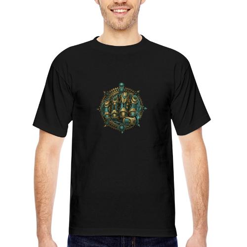 Cyberpunk Power Robot Hand - Bayside Unisex Heavyweight USA Made T-Shirt