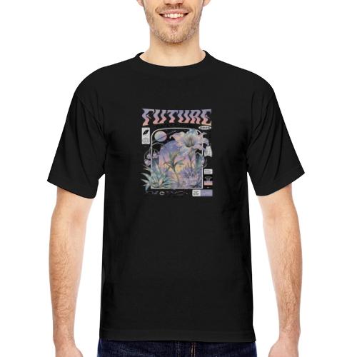 Future Nature Retro-Futuristic - Bayside Unisex Heavyweight USA Made T-Shirt