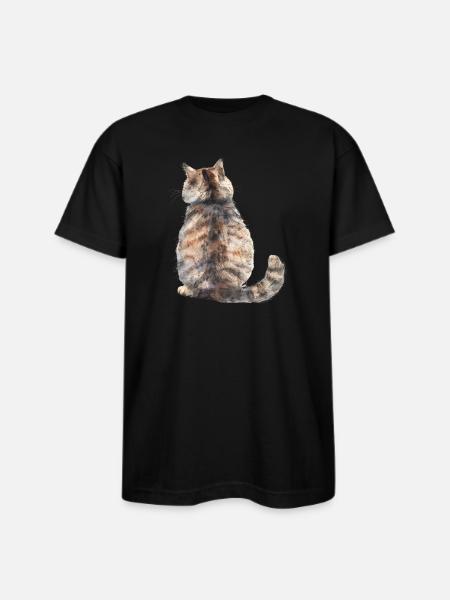 Funny Cat - Bayside Unisex Heavyweight USA Made T-Shirt - black