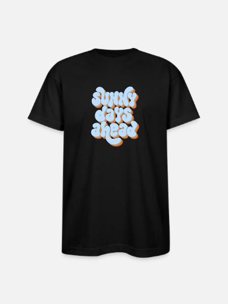 Sunny Days Ahead Retro 3D Typography Design - Bayside Unisex Heavyweight USA Made T-Shirt - black