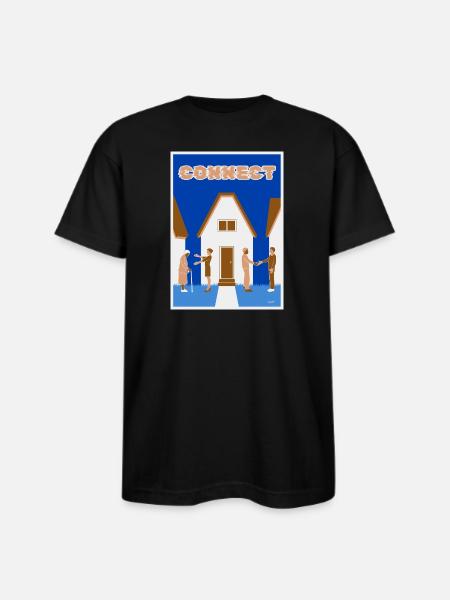 Connect - Bayside Unisex Heavyweight USA Made T-Shirt - black