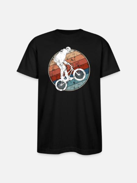 Retro BMX Rider - Bayside Unisex Heavyweight USA Made T-Shirt - black