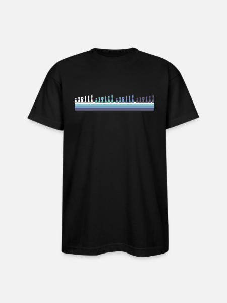 Gradient Chess Pieces Silhouette - Bayside Unisex Heavyweight USA Made T-Shirt - black