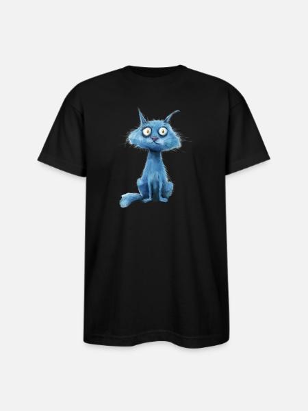 Funny Cat - Bayside Unisex Heavyweight USA Made T-Shirt - black