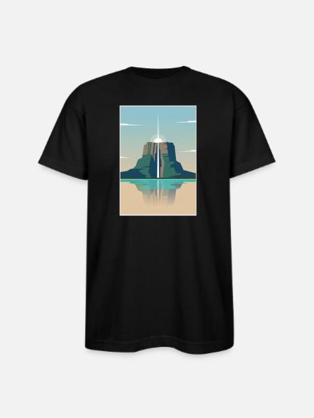 Angel Falls Sunrise - Bayside Unisex Heavyweight USA Made T-Shirt - black
