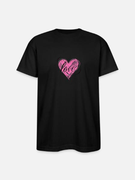 LOVE - Bayside Unisex Heavyweight USA Made T-Shirt - black