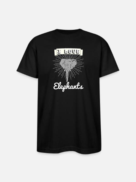 Elephant - Bayside Unisex Heavyweight USA Made T-Shirt - black