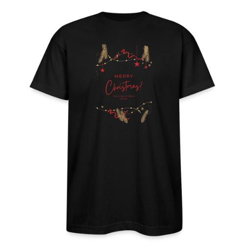 Merry Christmas Typography Design - Bayside Unisex Heavyweight USA Made T-Shirt