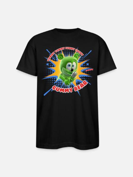 Funny Lucky Gummy Bear - Bayside Unisex Heavyweight USA Made T-Shirt - black