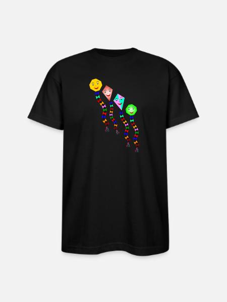kites - Bayside Unisex Heavyweight USA Made T-Shirt - black
